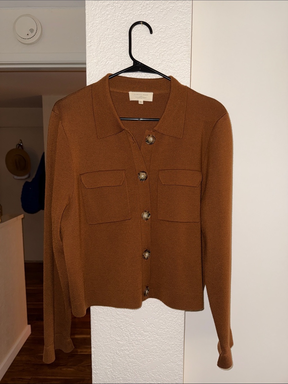 Sézane Copper-Brown Knit Sweater jacket